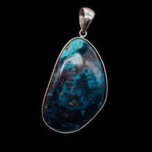 Load image into Gallery viewer, Chrysocolla Sterling Silver Oval Pendant| 2 1/2" Long | Blue, Green | 1 Pendant|
