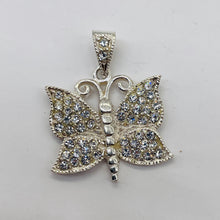 Load image into Gallery viewer, Butterfly Marcasite Sterling Silver Pendant | 1&quot; Long | Silver | 1 Pendant

