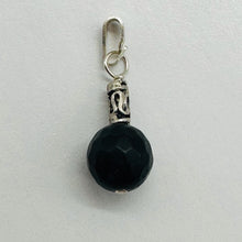 Load image into Gallery viewer, Black Stone Africa Sterling Silver Pendant Matte Black Handmade USA 1 Inch
