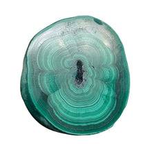 Load image into Gallery viewer, Malachite 37g Polished Round Stalactite Slice | 1 Specimen | | 46x41x7mm | Green
