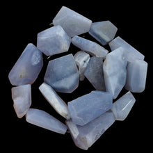 Load image into Gallery viewer, Drusy Blue Chalcedony 100g Quadrilateral Strand| 35x22 to 22x19mm | Blue, White|
