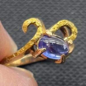 Tanzanite Oval Gemstone 14K Gold Ring | 1.25ct | Size 6 | Blue | 1 Ring |