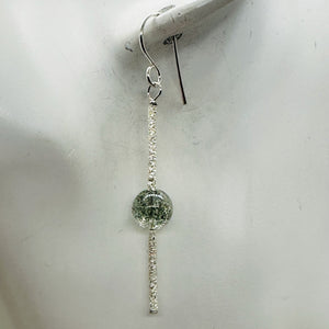 Sparkling Actinolite Quartz Sterling Silver Earrings | 2" long | 1 Pair |