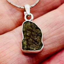 Load image into Gallery viewer, Moldavite 9.52ct Sterling Silver Rectangular Pendant| 1&quot; Long| Green| 1 Pendant|
