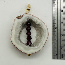 Load image into Gallery viewer, Blue Chalcedony Druzy Garnet Window 14K Gold Filled Pendant | 1 3/4"Long |
