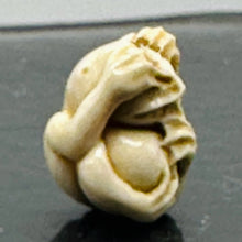 Load image into Gallery viewer, See No Evil Monkey Mammoth Tusk Pendant Bead | 16x13x12mm | Cream | 1 Bead |
