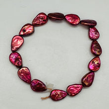Load image into Gallery viewer, Yummy Raspberry FW Teardrop Coin Pearl 8 inchStrand 9949HS
