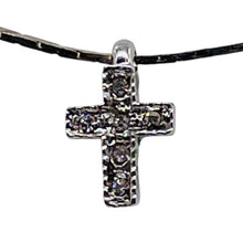 Load image into Gallery viewer, Tiny Sterling Silver Cubic Zirconia Cross | 1/2&quot; Long | Silver | 1 Pendant |
