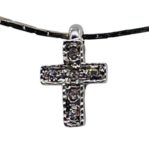 Tiny Sterling Silver Cubic Zirconia Cross | 1/2" Long | Silver | 1 Pendant |