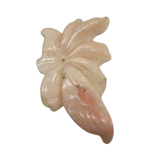 Peruvian Opal 32ct Carved Flower Pendant Bead | 35x60x3mm | Pink | 1 Bead |