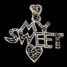 Load image into Gallery viewer, My Sweet Heart Marcasite Sterling Silver Pendant | 1&quot; Long | Silver | 1 Pendant|

