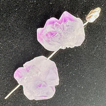 Load image into Gallery viewer, Amethyst Natural Crystals Bead Parcel| 21x19x14 and 21x19x13mm| Purple| 2 Beads|
