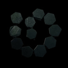 Load image into Gallery viewer, Black Stone - Africa Hexagon Bead Half Strand| 17x15x5mm| Black Matte| 11 Beads|
