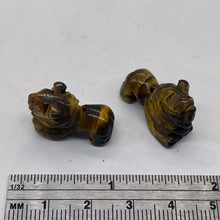 Load image into Gallery viewer, Roaring 2 Carved Tigereye Lion Beads | 18x18x7mm | Golden Brown
