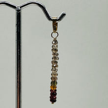 Load image into Gallery viewer, Sapphire Faceted Rondelle 14K Gold Filled Pendant|Red Orange Green| 1 1/2&quot; Long|
