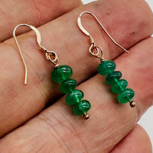 Load image into Gallery viewer, Emerald AAA Gemstone Earrings with 14K Rose Gold Filled Findings| 1" Long "
