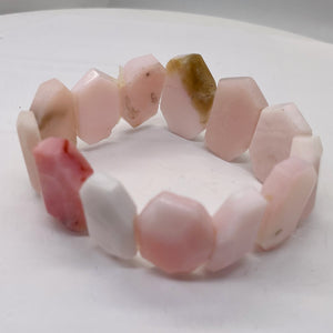 Pink Peruvian Opal Non Stretch 6" Bracelet | 190cts | 25x16x6 - 24x14x4mm |