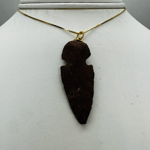 Obsidian Carved Arrowhead Pendant | 1 3/4" Long | Black | 1 Pendant |