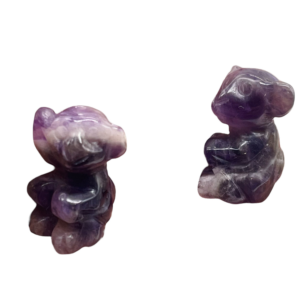 Swingin 2 Carved Amethyst Monkey Beads | 20.5x12x11mm | Purple