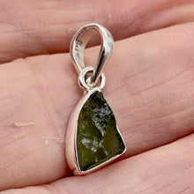 Load image into Gallery viewer, Moldavite 10.23ct Sterling Silver Triangle Pendant| 7/8&quot; Long | Green| 1 Pendant

