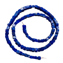 Load image into Gallery viewer, So Hot Indigo Lapis Cube Focal Bead Strand 108881
