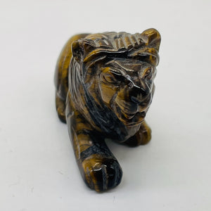 Hand-Carved Resting Lion | 57x27x21mm | Golden Brown | 1 Figurine |