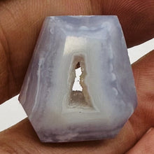 Load image into Gallery viewer, Chalcedony Druzy 27ct Designer Cut Pendant Bead| 22x21x8mm| Blue|1 Pendant Bead|
