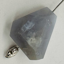 Load image into Gallery viewer, Chalcedony Druzy 29ct Designer Cut Pendant Bead| 33x28x6mm|Blue | 1 Pendant Bead
