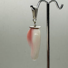 Load image into Gallery viewer, Conch Shell Pear Shaped Sterling Silver Pendant | 2" Long | Pink White |
