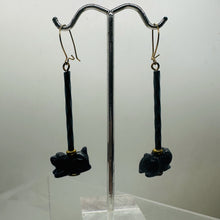 Load image into Gallery viewer, Hand Carved Sodalite Dog Puppy and 14Kgf Earrings 6142
