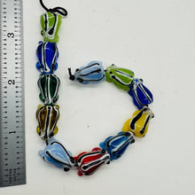 Load image into Gallery viewer, Frog Lampwork Jumping Froggie Beads| Multi-Color | 17mm Long | 11 Beads |

