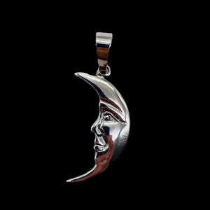 Man in the Moon Sterling Silver Charm | 1 1/4" Long | Silver | 1 Pendant |