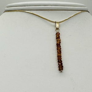 Sapphire Faceted Rondelle 14K Gold Filled Pendant | Pink, Orange | 1 1/2" Long |