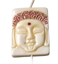 Load image into Gallery viewer, Scrimshawed &amp; Carved Buddha Centerpiece Waterbuffalo Bone Bead 10309A
