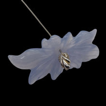 Load image into Gallery viewer, Chalcedony 18ct Hand Carved Flower Pendant Bead | 39x18x4mm | Blue | 1 Bead |

