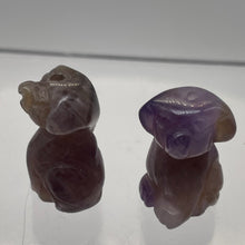 Load image into Gallery viewer, Faithful 2 Natural Amethyst Carved Dog Animal Beads | 22x15x15mm | Purple
