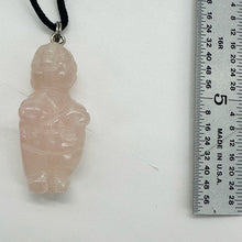 Load image into Gallery viewer, Rose Quartz Stone Goddess of Willendorf Pendant Necklace| 3/4&#39; Long | Pink |

