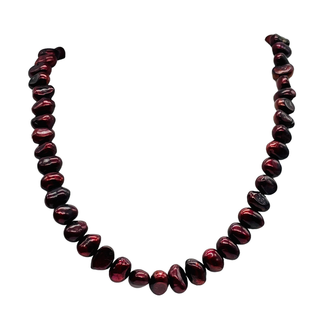 Smoldering Burgundy 10 to 8mm FW Pearl Strand 108318