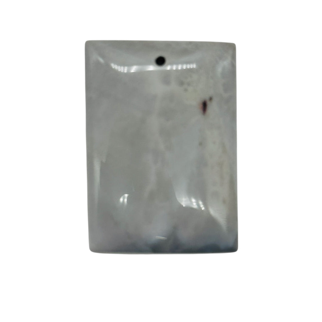 Crazy Lace Agate Designer Rectangular Pendant Bead | 40x30x5mm | Lavender Gray |