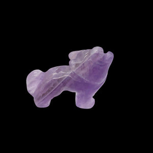 Howling Carved Amethyst Standing Wolf / Coyote Figurine | 22x16x8mm | Purple