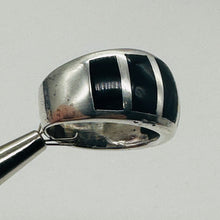 Load image into Gallery viewer, Onyx Sterling Silver Designer Ring | Size 7.5 | Black, Silver | 1 Ring |
