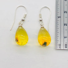 Load image into Gallery viewer, Amber Ovaloid Sterling Silver Earrings | 1 1/4&quot; Long | Yellow | 1 Pair |
