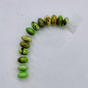 Gaspeite High Grade 8mm Rondelle Beads | 8mm | Green Brown | 2 Beads |