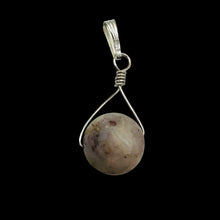 Load image into Gallery viewer, Pink Peruvian Opal Matte Finish Spinner Pendant | Pink, Black | 1 1/4" Long |
