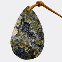 Load image into Gallery viewer, Druzy Ocean JasperTeardrop Pendant Bead | 55x35x8mm | Green Crystal | 1 Bead |
