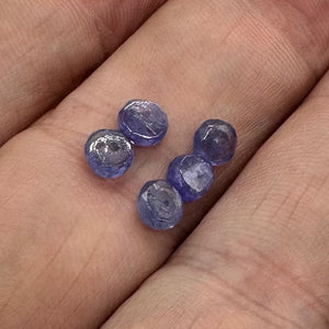 Tanzanite (approx 3cts) Rondelle Faceted Bead Parcel | 4x2mm | Blue | 8 Beads |