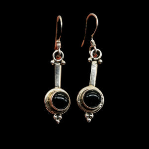 Stellar! Black Onyx Sterling Silver Drop/Dangle Earrings | 1 1/2" Long |