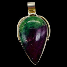 Load image into Gallery viewer, Ruby Zoisite Sterling Silver Goddess Pendant | 2&quot; Long | Red Green | 1 Pendant |
