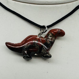 Brecciated Jasper Diplodocus Dinosaur Pendant | 3/4" Long | Red |