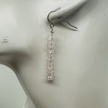 Load image into Gallery viewer, Light Pink Clouds Rose Quartz Sterling Silver Semi Precious Gemstone Earrings
